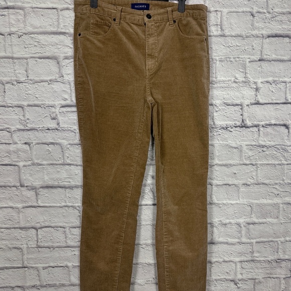 Talbots Pants - Talbots Womens 8 Corduroy Pants High Waist Straight Leg Brown Tan Khaki‎